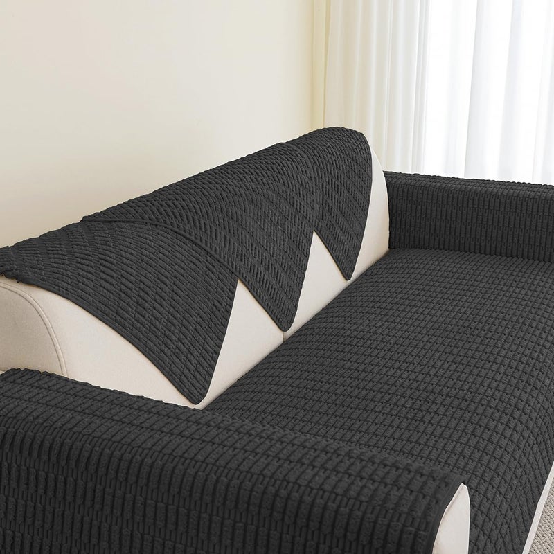 Muamar Dog Bed Cover Sofa Protector Anti Slip Waterproof Sofa Covers for Living Room Couch Covers Sofa Mat Seat Cover  Dog Mat Pet Pad for Furniture 1 Piece (30x70 inch  Black) - Image 4